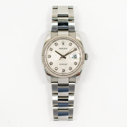 Rolex Datejust 36mm Silver Jubilee Diamond Dial 116234 (2006)