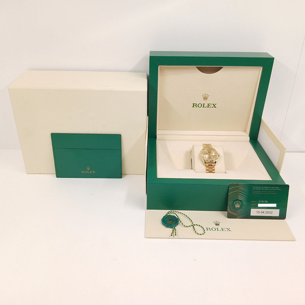 Rolex Datejust 28mm Champagne Diamond Dial 279178G (2022)