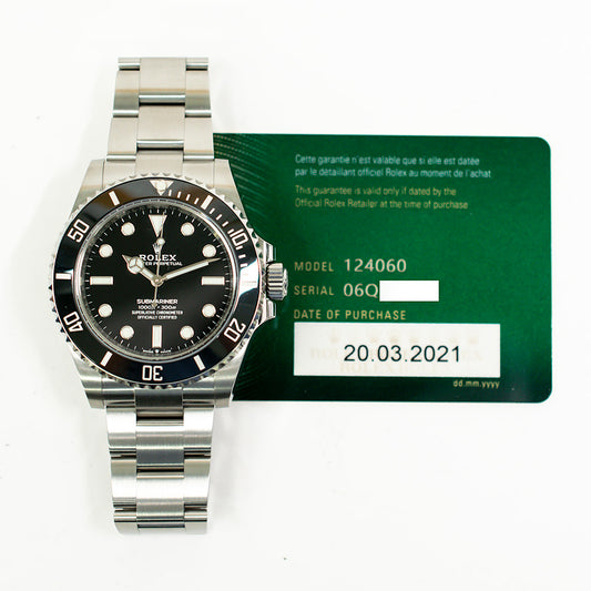 Rolex Submariner No Date 41mm Black Dial 124060 (2021)