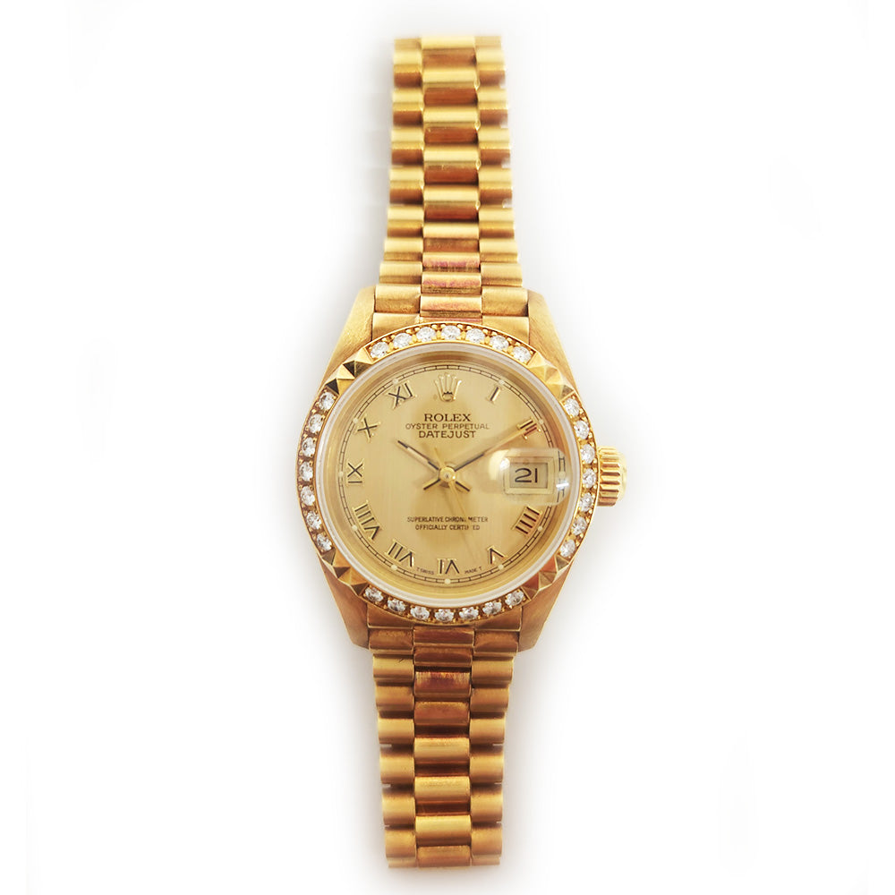 Rolex President Yellow Gold Champagne Roman Dial 69268