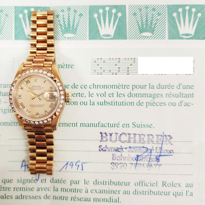 Rolex President Yellow Gold Champagne Roman Dial 69268