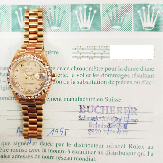 Rolex President Yellow Gold Champagne Roman Dial 69268