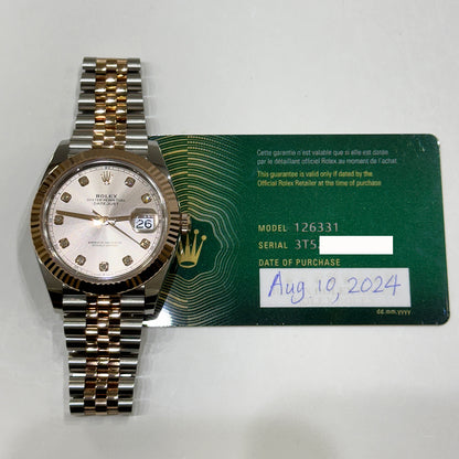 Rolex Datejust 41mm Sundust Diamond Dial 126331 (2024)