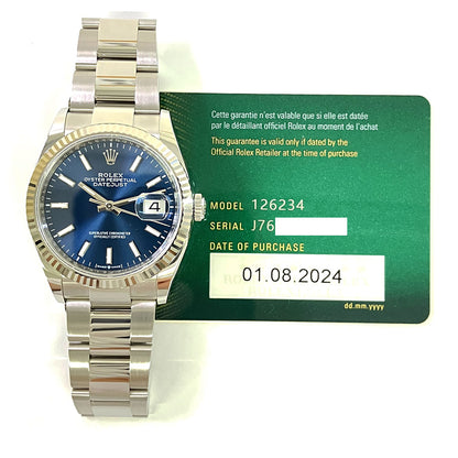 Rolex Datejust 36mm Blue Dial 126234