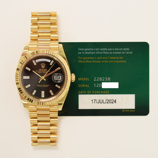 Rolex Day-Date 40mm Black Diamond Dial 228238 (2024)