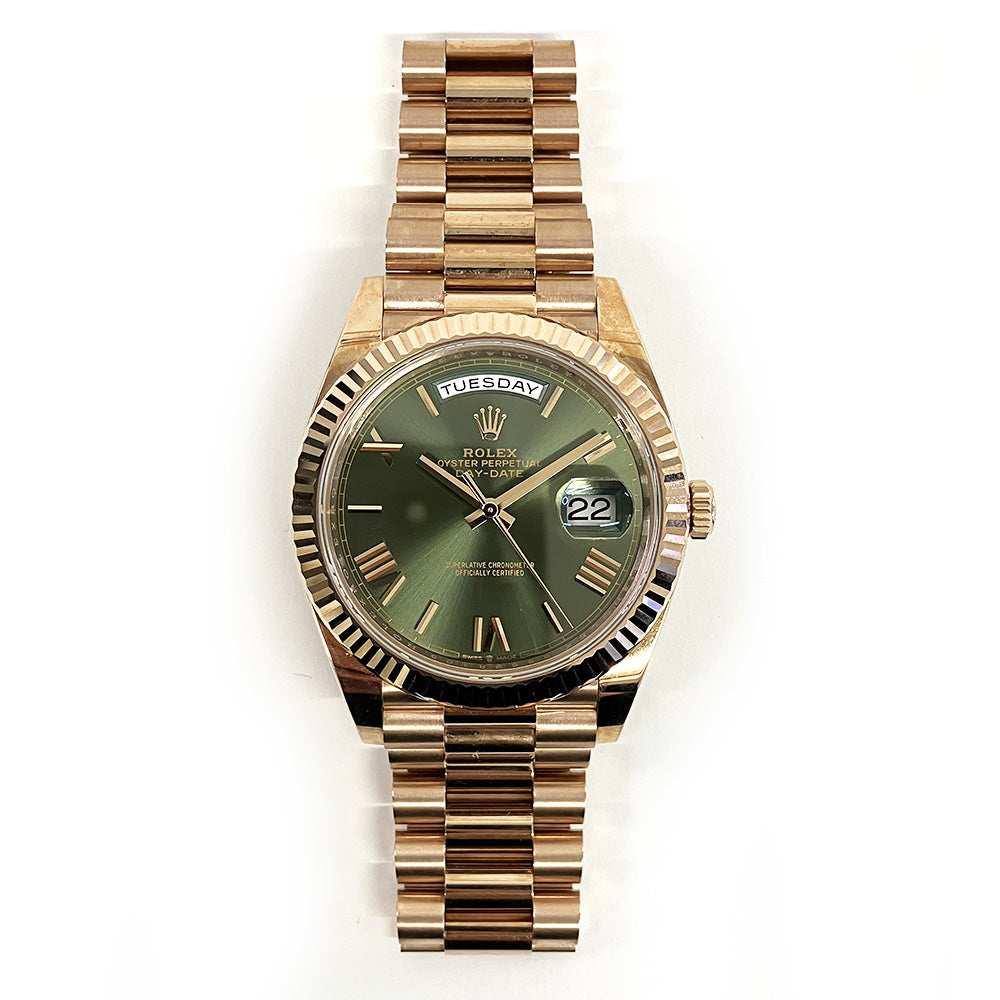 Rolex Day-Date 40mm Green Roman Dial 228235