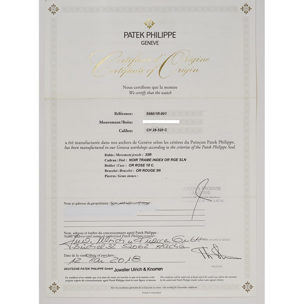 Patek Philippe 5980/1R-001 (2018)
