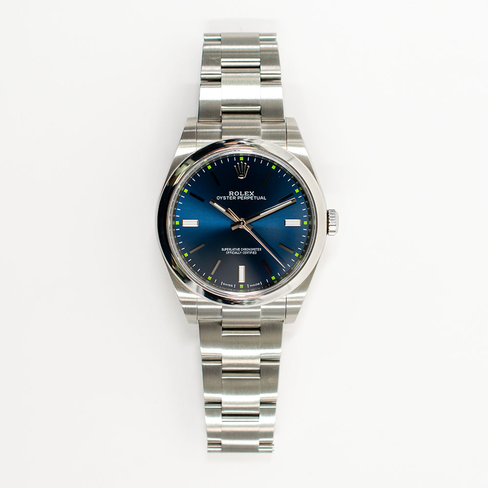 Rolex Oyster Perpetual 39mm Blue Dial 114300 (2018)