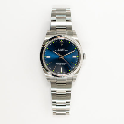 Rolex Oyster Perpetual 39mm Blue Dial 114300 (2018)
