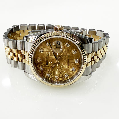 Rolex Datejust 36mm Champagne Jubilee Diamond Dial 116233G (2010)