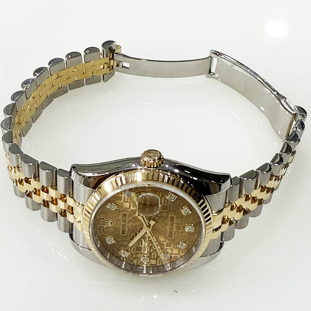 Rolex Datejust 36mm Champagne Jubilee Diamond Dial 116233G (2010)