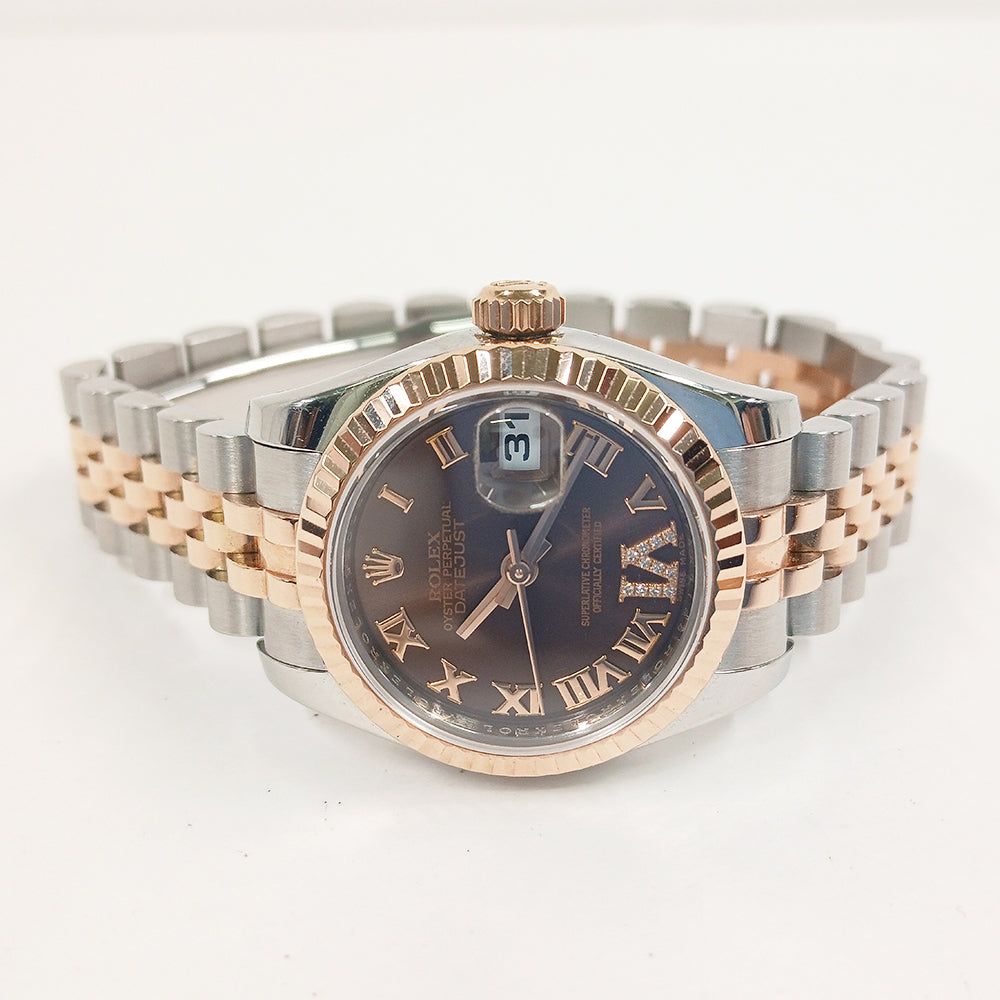 Rolex Datejust 26mm Chocolate Roman "VI" Diamond Dial 179171 (2013)