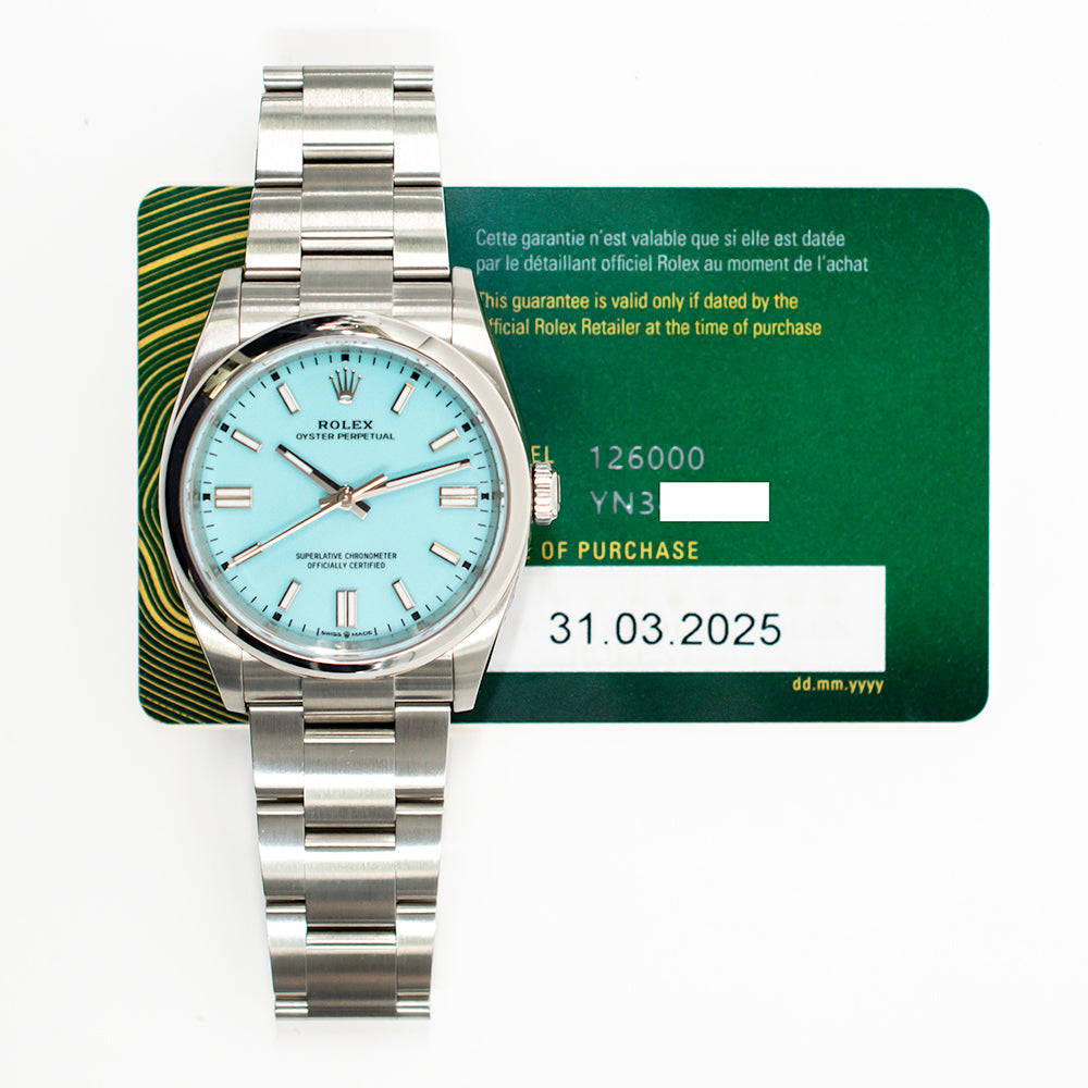 Rolex Oyster Perpetual 36mm Turquoise Dial 126000 (2025)
