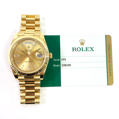 Rolex Day-Date 40mm Champagne Diamond Dial 228238