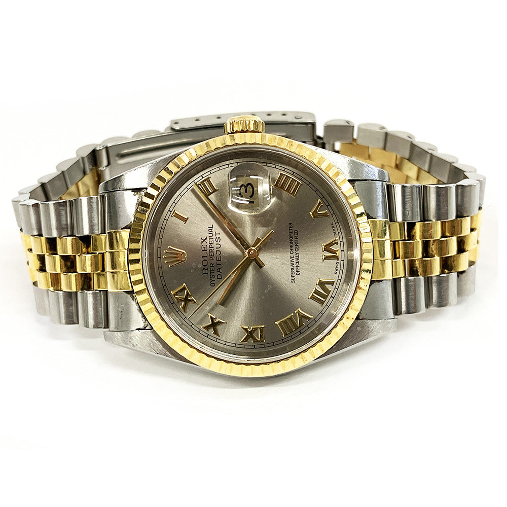 Rolex Oyster Perpetual Datejust Silver Roman Dial 16233