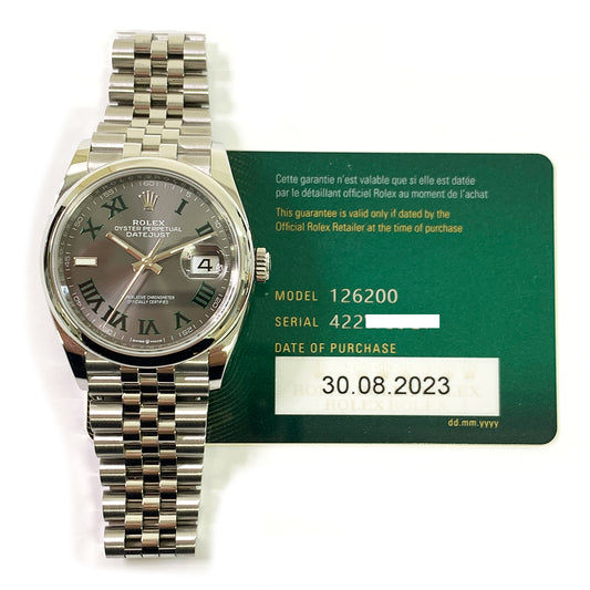 Rolex Datejust 36mm Wimbledon Dial 126200