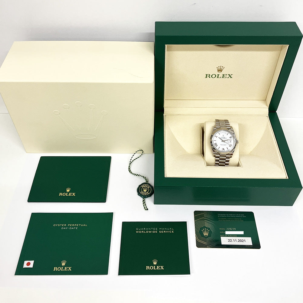 Rolex Day-Date 40mm White Roman Dial 228239