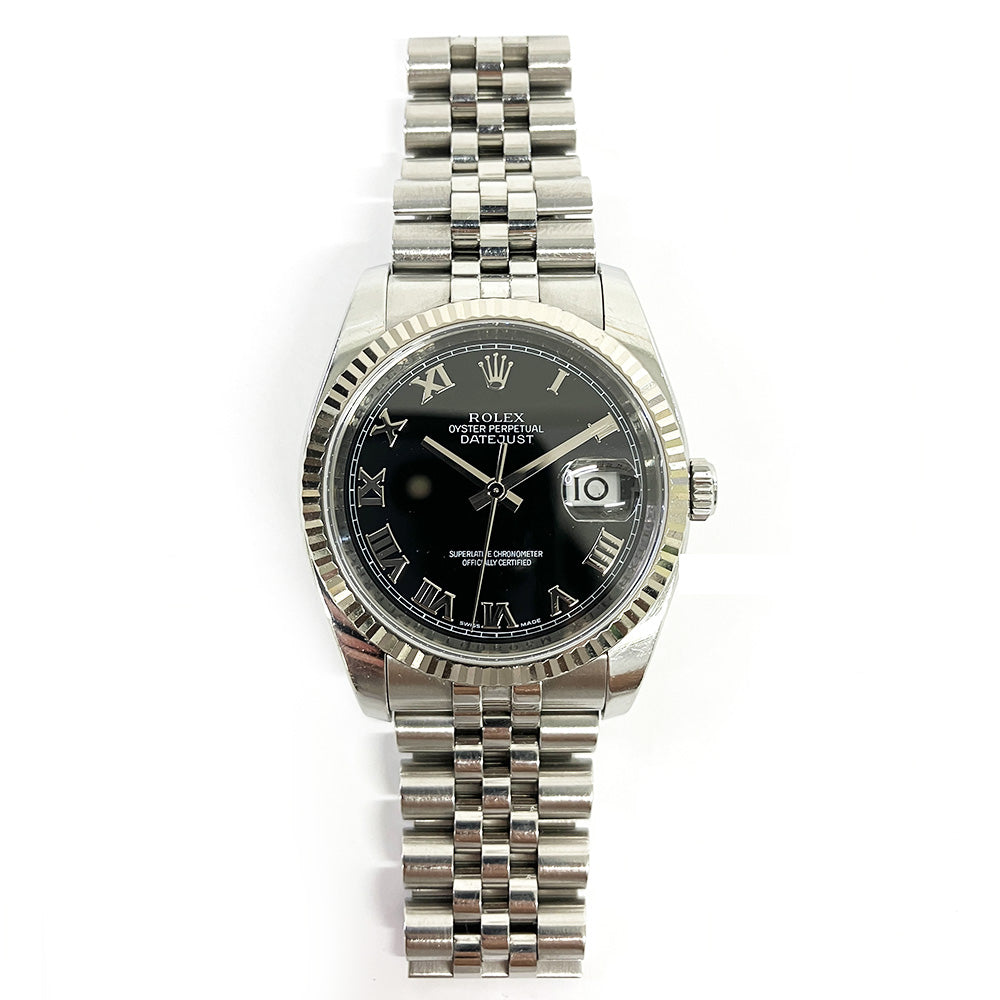 Rolex Datejust 36mm Black Roman Dial 116234