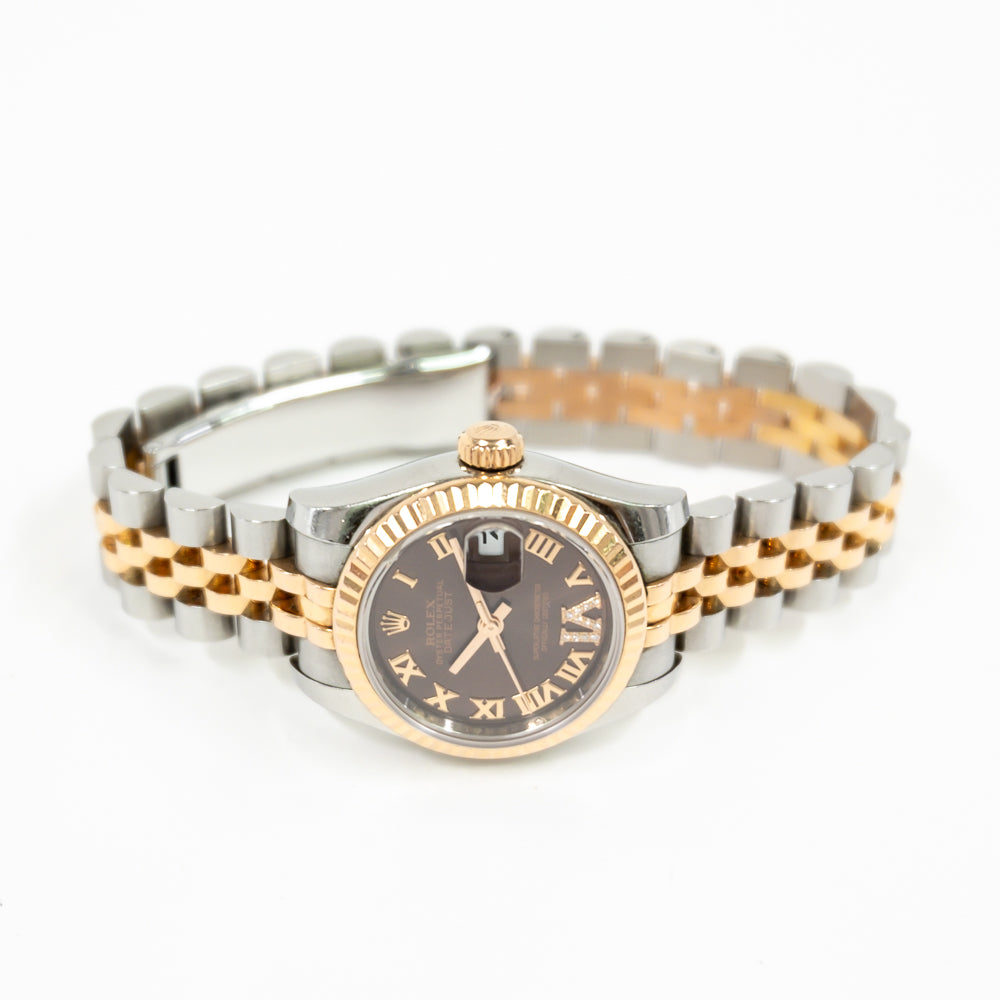 Rolex Datejust 26mm Chocolate "VI" Diamond Dial 179171 (2015)