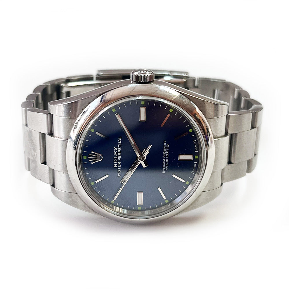 Rolex Oyster Perpetual 39mm Blue Dial 114300