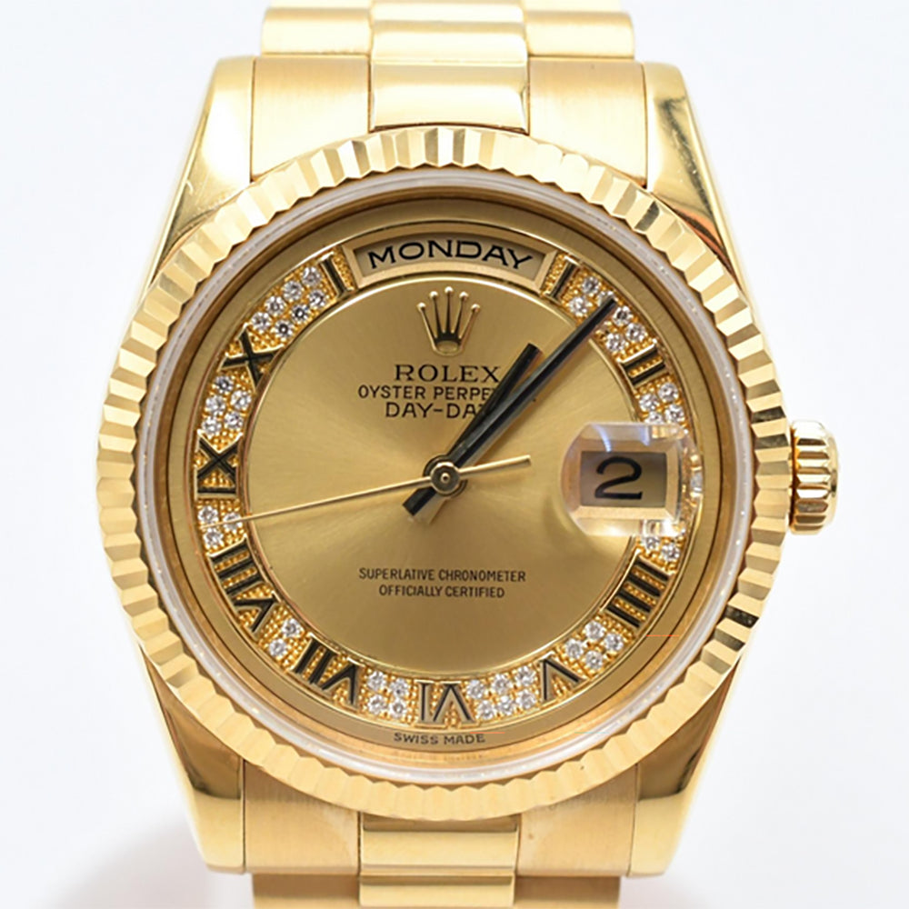 Rolex Day-Date 36mm Champagne Myriad Roman Dial 118238MR (2011)