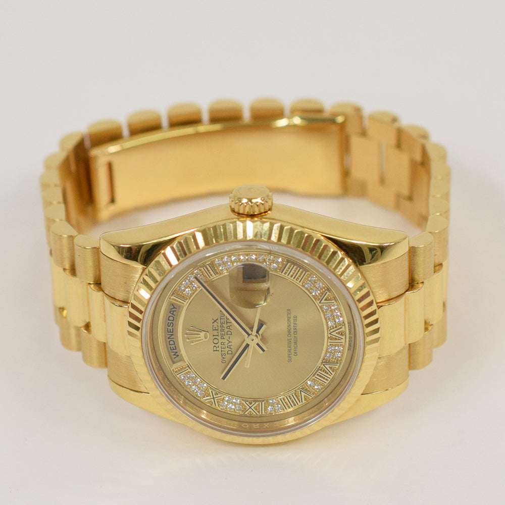 Rolex Day-Date 36mm Champagne Myriad Roman Dial 118238MR (2011)