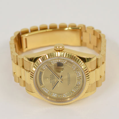 Rolex Day-Date 36mm Champagne Myriad Roman Dial 118238MR (2011)