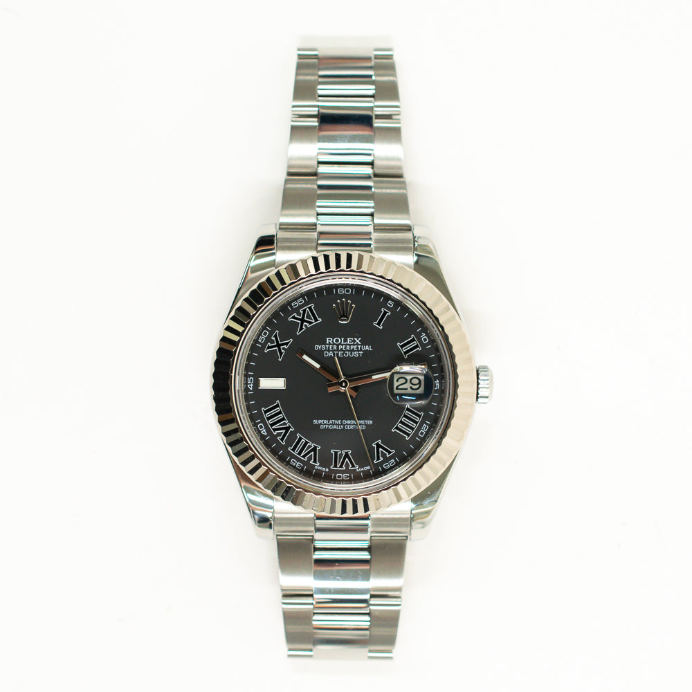 Rolex Datejust II Black Roman Dial 116334 (2013)
