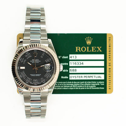 Rolex Datejust II Black Roman Dial 116334 (2013)