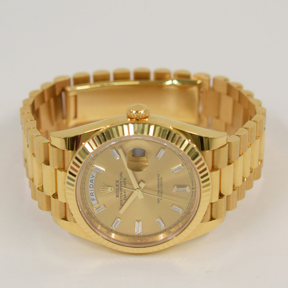 Rolex Day-Date 40mm Champagne Diamond Dial 228238A (2021)