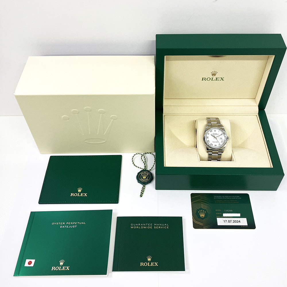 Rolex Datejust 36mm White Roman Dial 126200