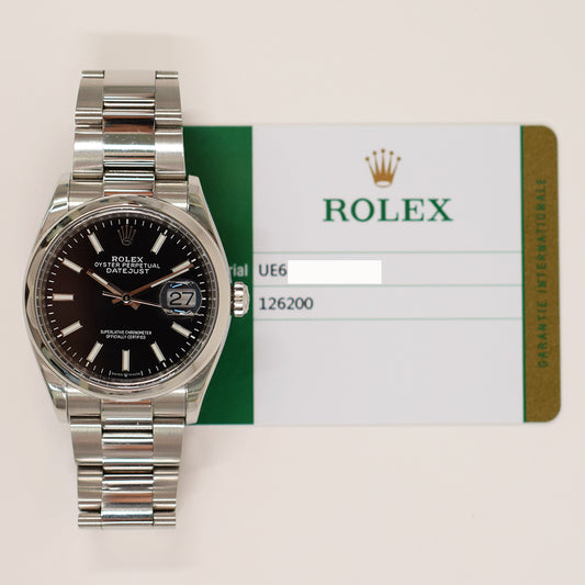 Rolex Datejust 36mm Black Dial 126200 (2019)