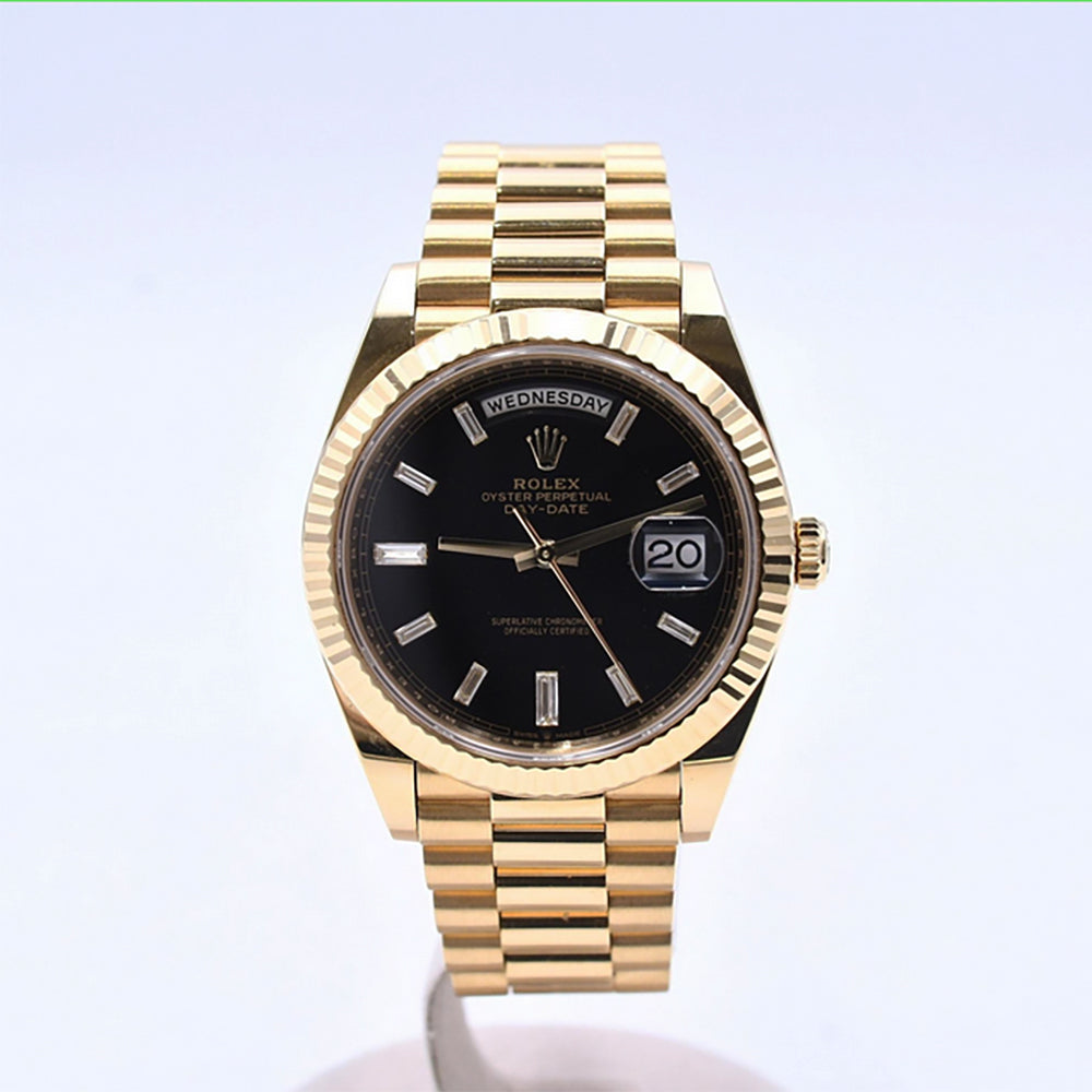Rolex Day-Date 40mm Black Diamond Dial 228238A (2021)