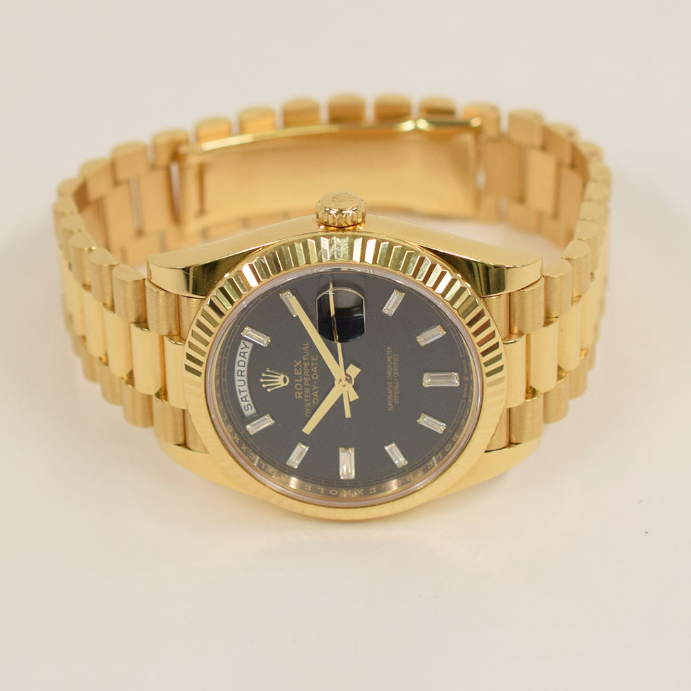 Rolex Day-Date 40mm Black Diamond Dial 228238A (2021)