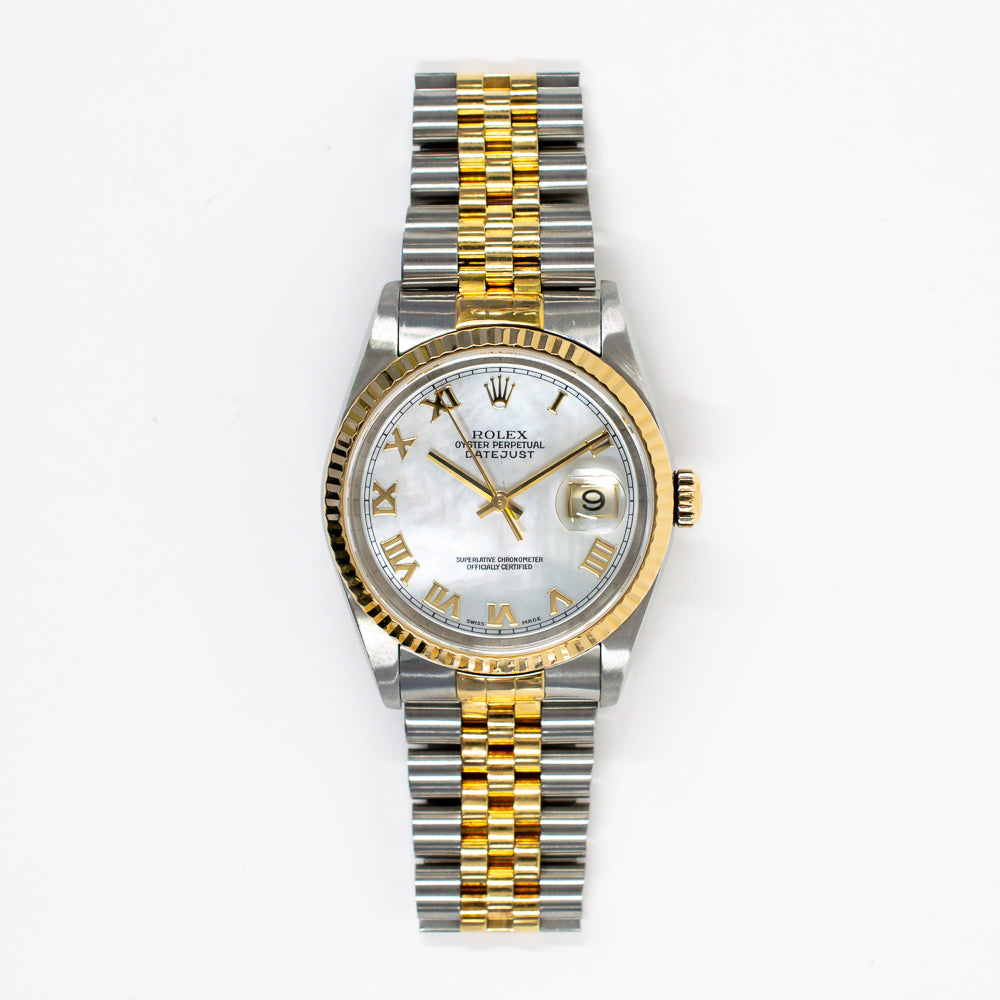 Rolex Datejust 36mm Mop Roman Dial 16233NR