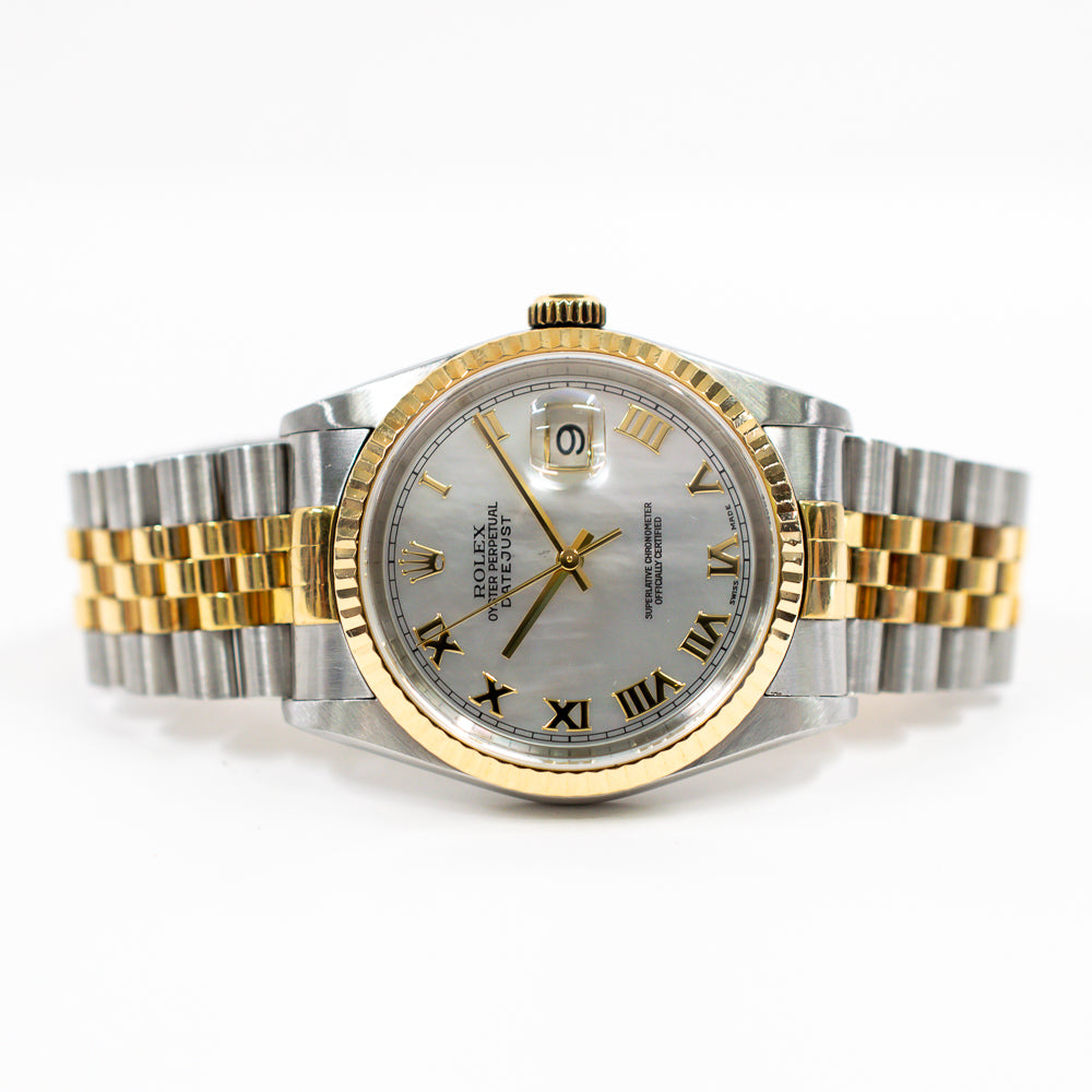 Rolex Datejust 36mm Mop Roman Dial 16233NR