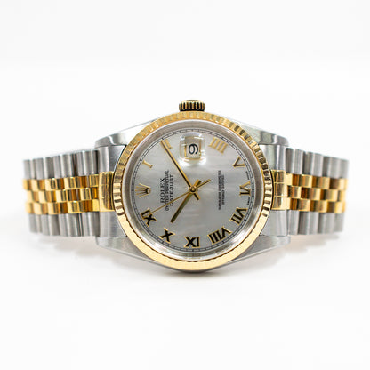 Rolex Datejust 36mm Mop Roman Dial 16233NR