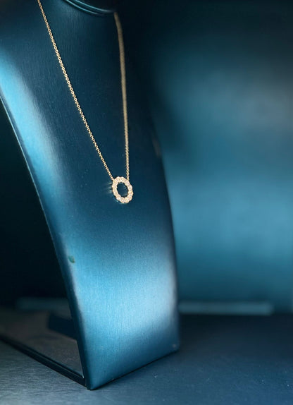 Thick Circle Diamond Necklace