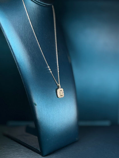 Layered Sqaure Diamond Necklace