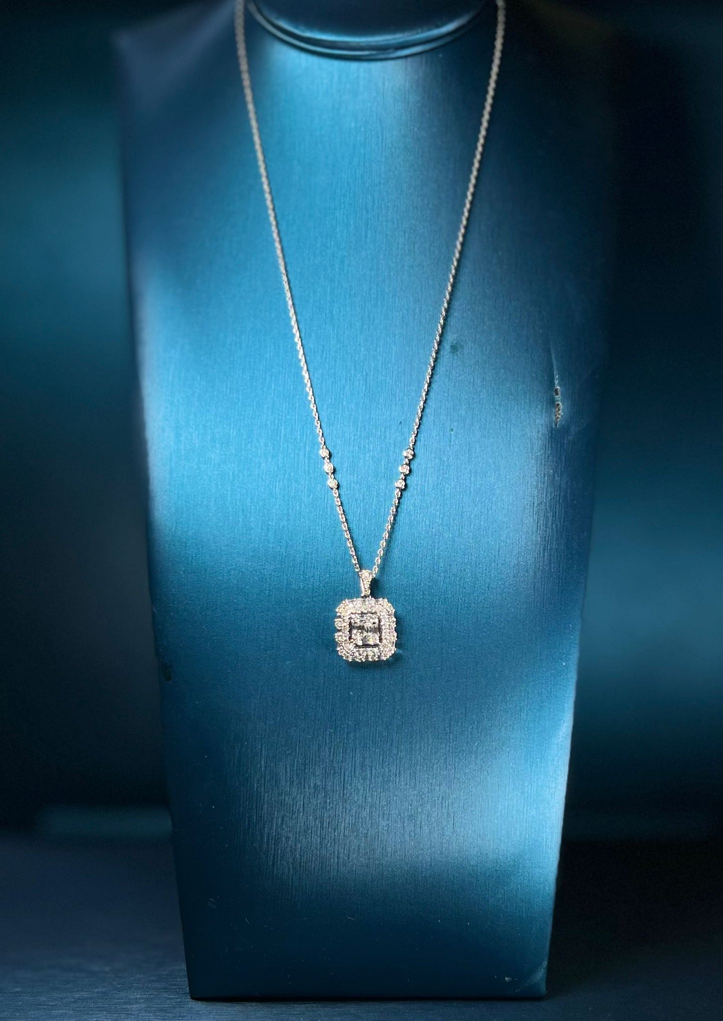 Layered Sqaure Diamond Necklace