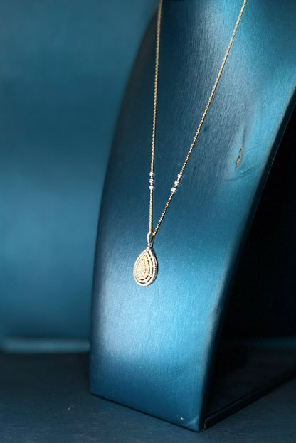 Layered Tear Drop Diamond Necklace