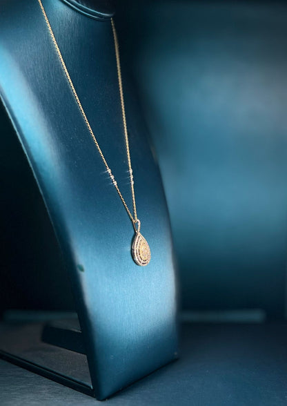 Layered Tear Drop Diamond Necklace