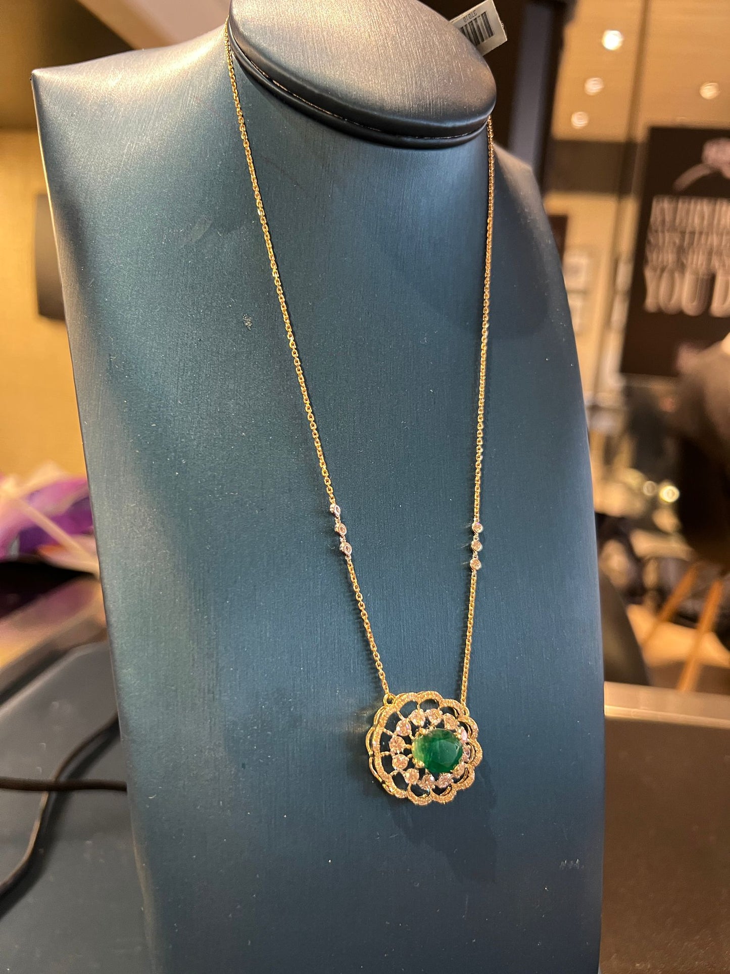 Emerald Pendant 14k Yellow Gold