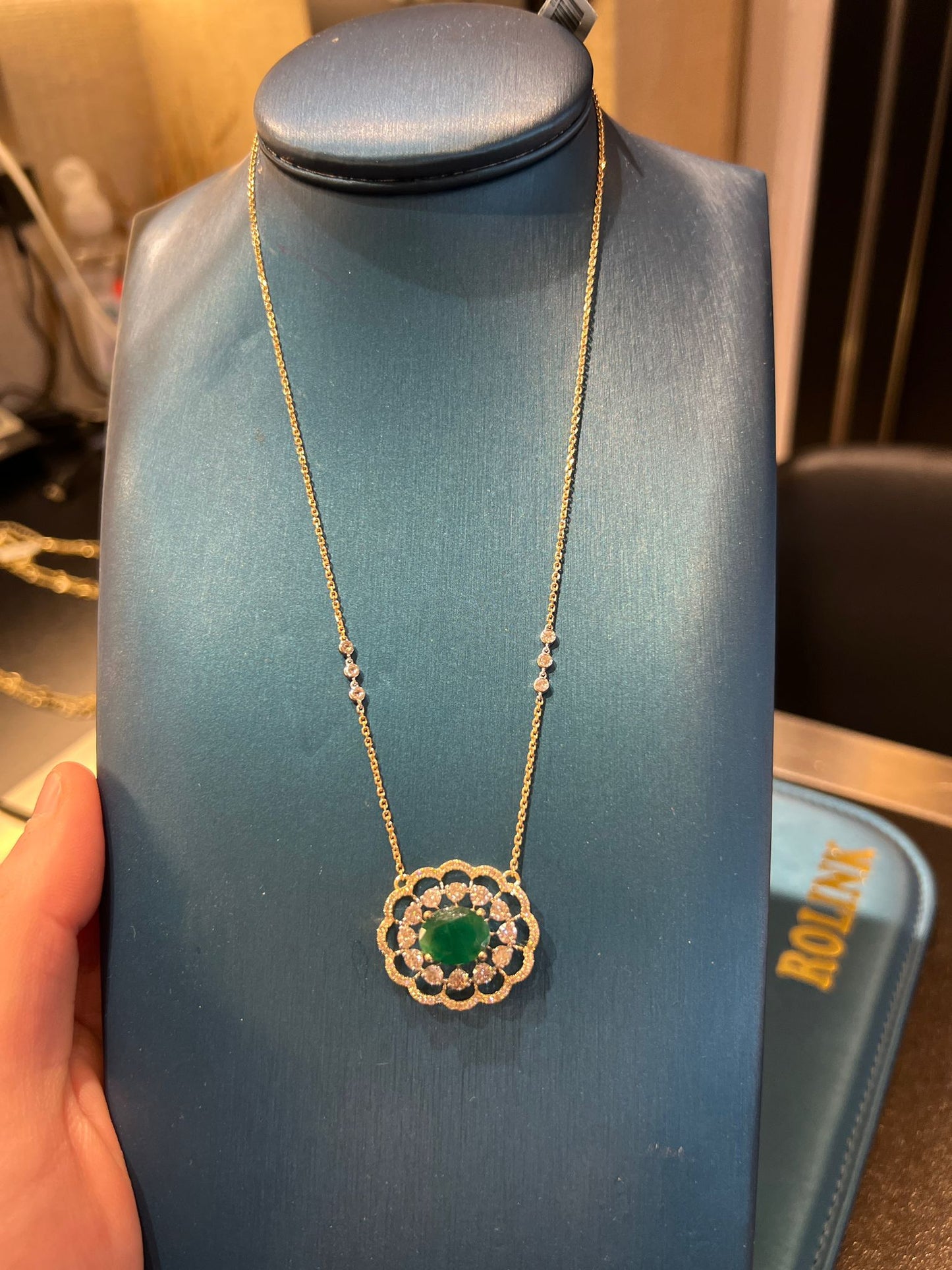 Emerald Pendant 14k Yellow Gold