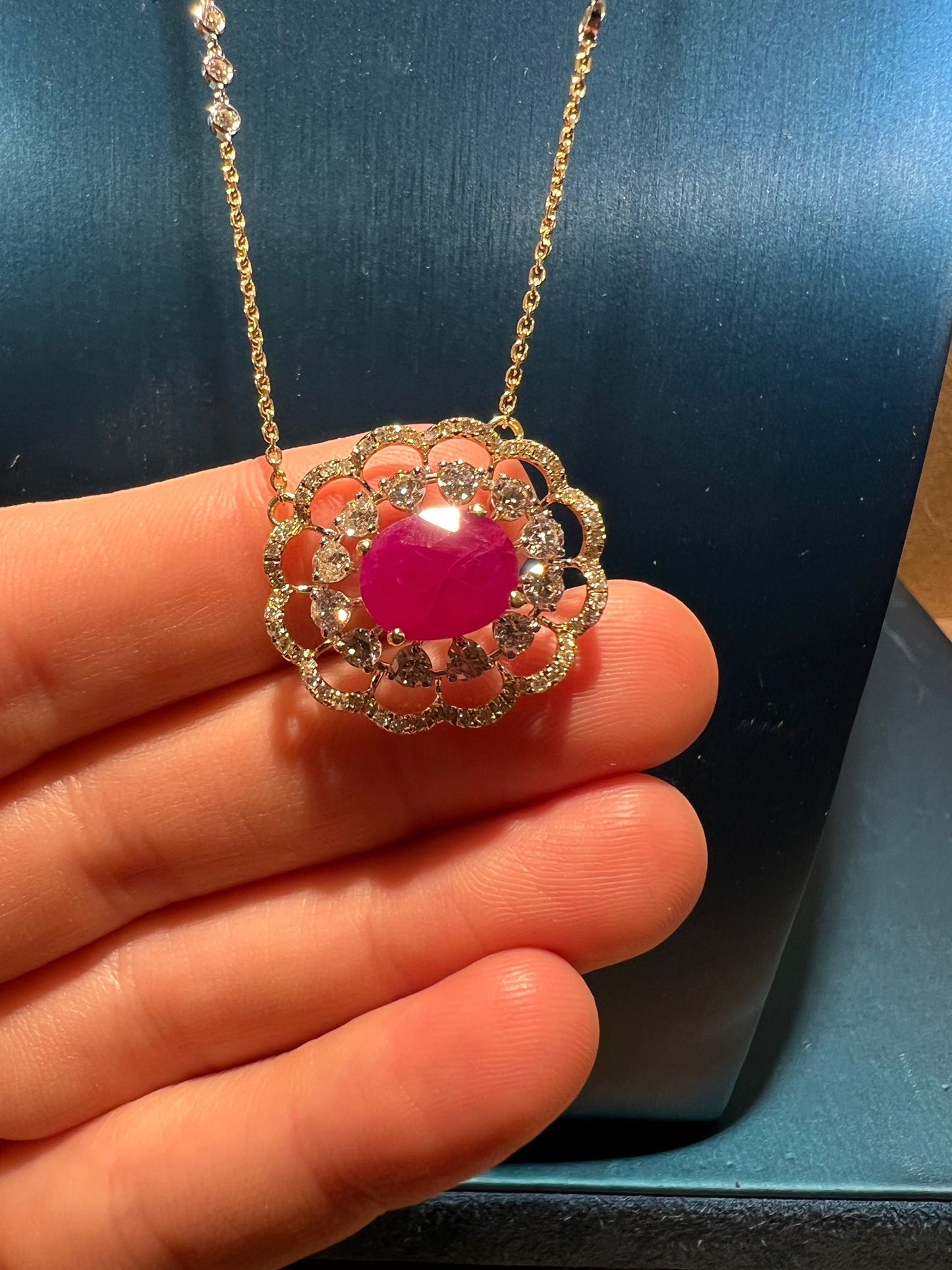 Ruby Pendant 14k Yellow Gold