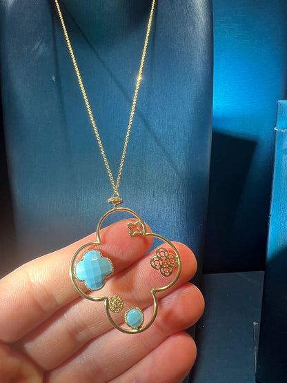 14k Gold Necklace with Turquoise