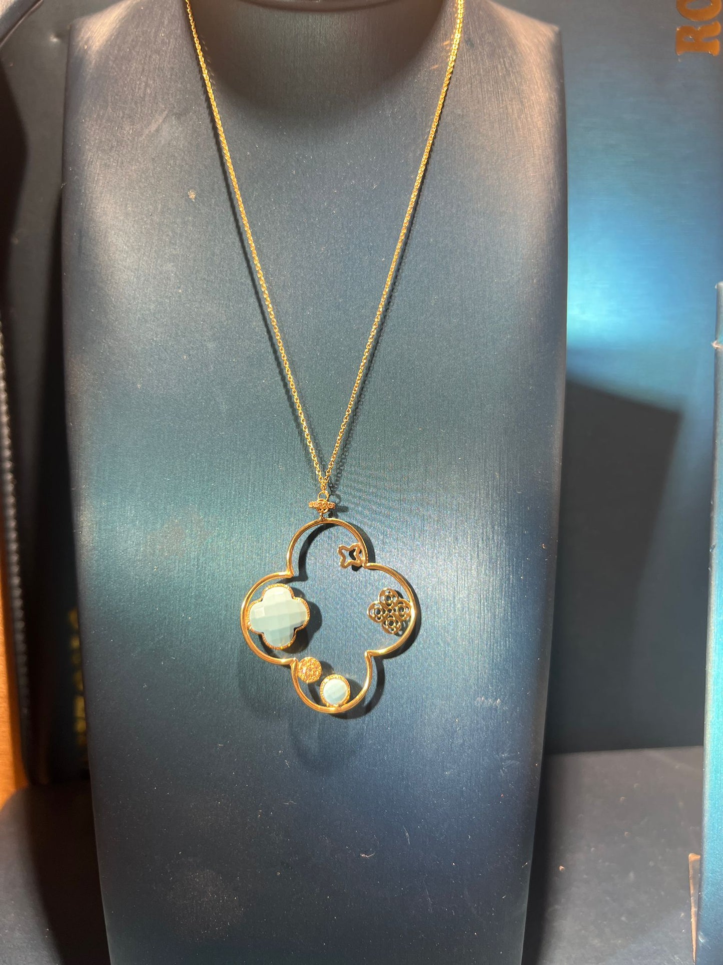 14k Gold Necklace with Turquoise