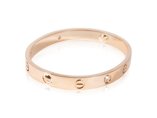 Cartier Love Diamond Bracelet In 18k Rose Gold