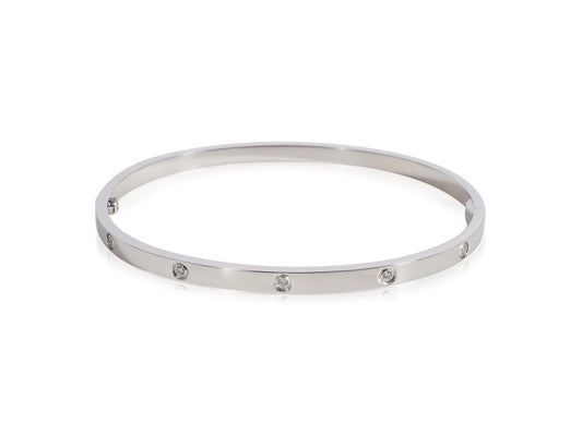 Cartier Love Diamond Bracelet In 18K White Gold 0.21 CTW