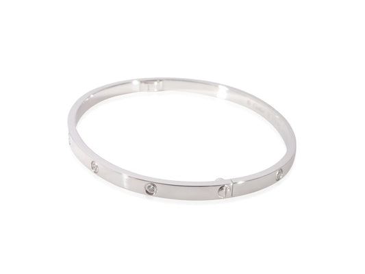 Cartier Love Diamond Bracelet In 18k White Gold 0.21 CTW